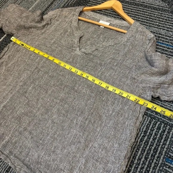 J Jill Purejill XLP Linen Top Loose Weave Boxy Blouse Gauzy - Picture 10 of 12